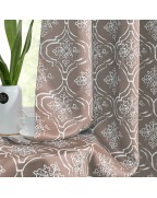 Taupe Plaid Clover Print Blackout Insulation Curtains
